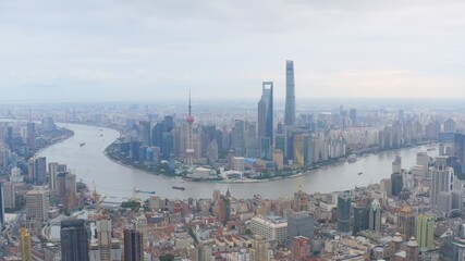 aerial view of Shanghai city