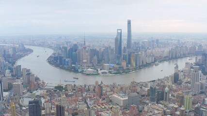 Naklejka premium aerial view of Shanghai city