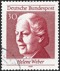 GERMANY - 1969: shows Helene Weber (1881-1961), members of the German Reichstag, Famous Women, 1969