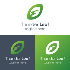 Thunder Leaf Electric Logo Template