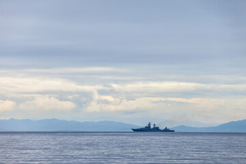 Russian warship at sea