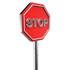 Illustration of the sign of the stop on a white background