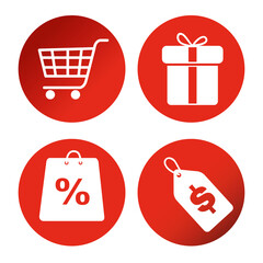 black friday icon set design, sale offer save and shopping theme Vector illustration