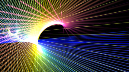 colorful lines of abstract background, 3D rendering