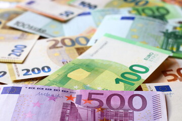 Obraz na płótnie Canvas Euro currency banknotes