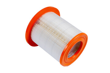 new white air filter with orange side, isolated on a white background
