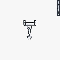 industrial robotic arm manipulator, linear style sign for mobile concept and web design