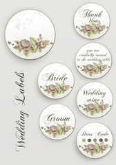 Wedding Labels Illustration