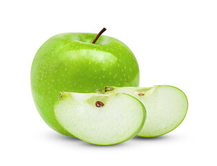 green apple on white background