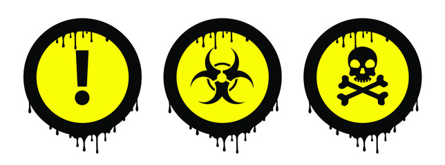 warning sign on white background