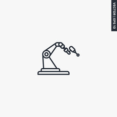 Welding robotic hand machine, linear style sign for mobile concept and web design