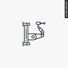 Wireless welding robotic arm, linear style sign for mobile concept and web design