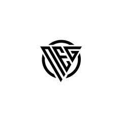 Initial letter NEG triangle monogram simple modern clean vector logo 