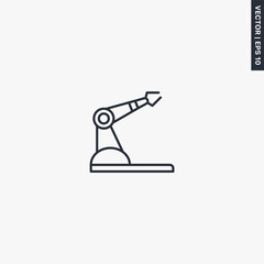 Industrial robotic arm, linear style sign for mobile concept and web design