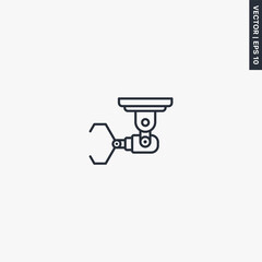 Machine concept industrial robotic assembly arm, linear style sign for mobile concept and web design