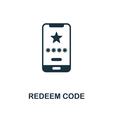 Redeem Code Icon. Simple Element From Loyalty Program Collection. Filled Redeem Code Icon For Templates, Infographics And More