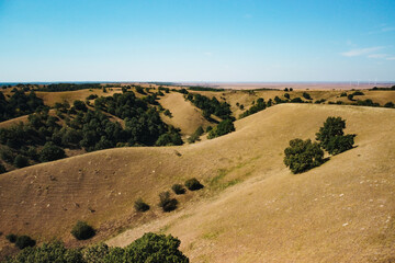 Panoramic aerial view of Zagajicka brda, Deliblato sands