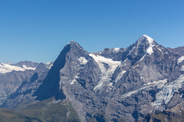 Fototapeta na wymiar Majestic beautiful mountains view on Swiss Alps, beauty of fresh green nature, Switzerland