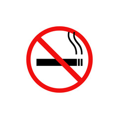No smoking sigm symbol. Vector stop flat icon. Isolated ban illustration