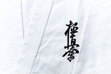 Kyokushinkai karate symbol on cotton background. "Kyokushin" is a style of stand-up, full contact karate and is Japanese for "the ultimate truth". © Eugeniusz Dudziński