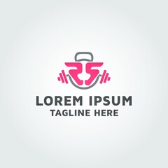Letter RS, Physical Fitness training Vector logo design idea