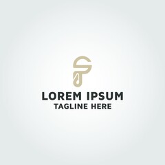 Letter SP image, water drop Vector logo design idea