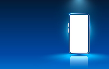 Smartphone mobile screen, technology mobile display light. Vector