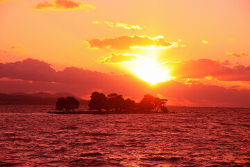 Obraz premium 宍道湖の夕日