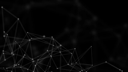 abstract geometric background and connecting dots and lines. Global connection. Digital technology with plexus background . Cyber Digital data Visualization Network Polygon Connection Structure. - Powered by Adobe