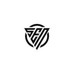Initial letter SEN triangle monogram simple modern clean vector logo  © abdul