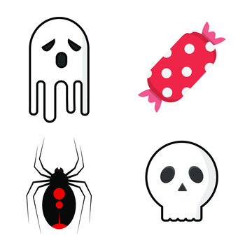 Halloween Day Icon - (Toffee, Spider, Skull, Scary)
