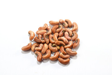 Peanut kernels on a white background