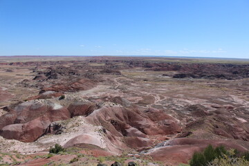 Colorful painted desert landscape in northern Arizona, near Petrified Forest National Park