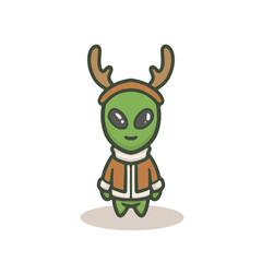 Alien with Santa Claus costume