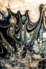 The Starry Night. Swirls of marble and the ripples of agate. Natural pattern.  Abstract fantasia with golden powder. Extra special and luxurious- ORIENTAL ART. Agate background.