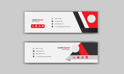 Email signature template design. Corporate mail business email signature banner	