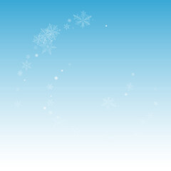 Naklejka na ściany i meble Gray Snowfall Vector Blue Background. Christmas 