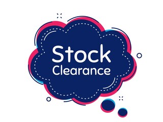 Fototapeta na wymiar Stock clearance sale symbol. Thought bubble vector banner. Special offer price sign. Advertising discounts symbol. Dialogue or thought speech balloon shape. Vector