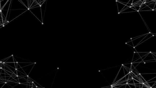 Structure molecule and communication. Dna, atom, neurons Loop Background green screen . Scientific concept for your design. Connected lines with dots. Medical, technology, chemistry, science