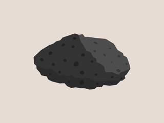 Dark colored basalt hand specimen vector .Mafic extrusive igneous rock