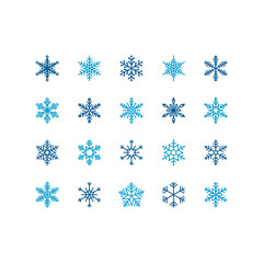 set of snowflakes