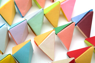 origami tetrahedrons; paper folded