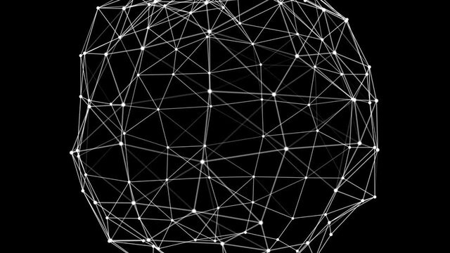 Cloud Computing and Global Networks Concept Design Loop Background. Earth Globe and Geometric Network Mesh. Digital Science Research and Medical Technology Connection.