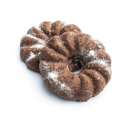 Sweet rings cookies. Biscuits with cocoa flavor