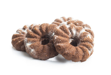 Sweet rings cookies. Biscuits with cocoa flavor