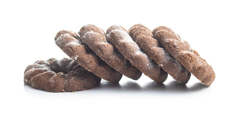 Sweet rings cookies. Biscuits with cocoa flavor