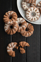 Sweet rings cookies. Biscuits with cocoa flavor