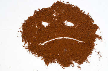 Coffee extravaganza - sad smiley face.