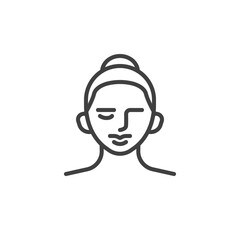 Fashion women hairstyle line icon. linear style sign for mobile concept and web design. Stylish woman Hairstyle outline vector icon. Symbol, logo illustration. Vector graphics