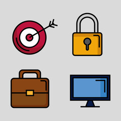 infographic icon collection design, Data analysis and information theme Vector illustration